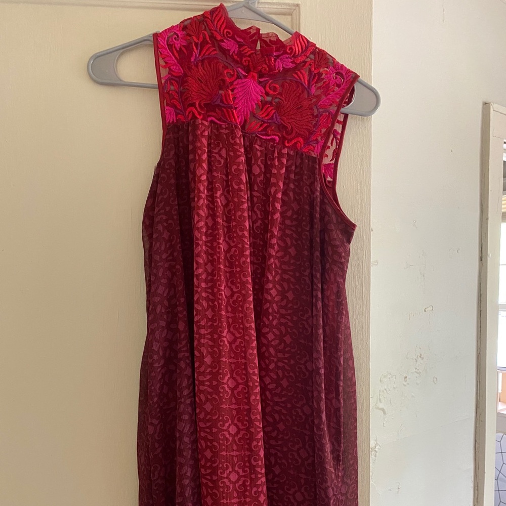 Above the knee red party dress